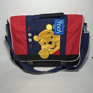 Disney Winnie The Pooh Messenger Bag Laptop Shoulder Satchel Canvas Vintage NOS
